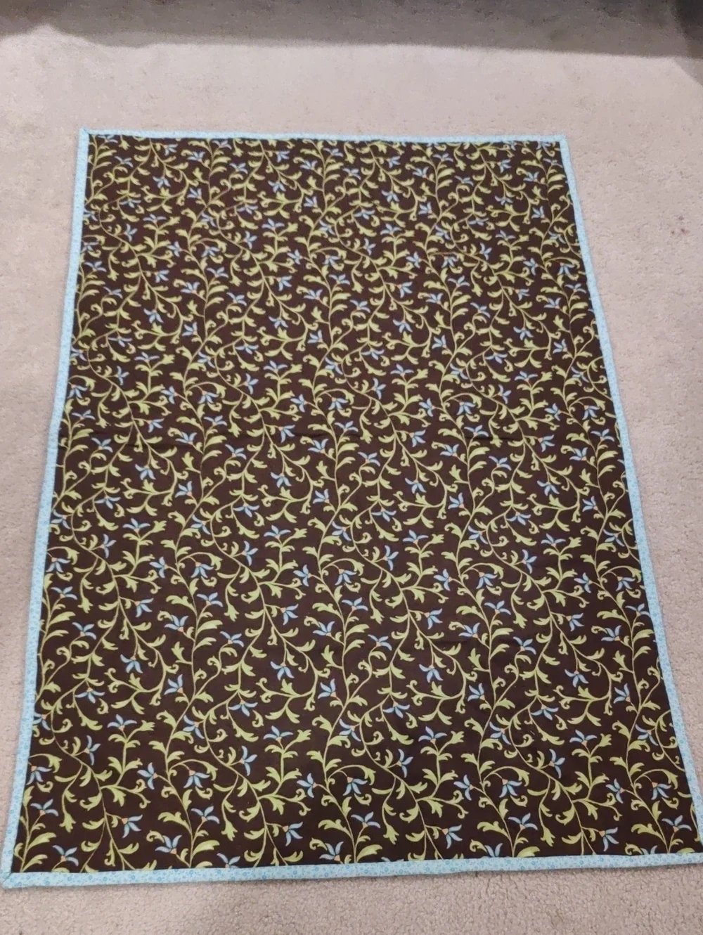 Handmade Floral Patchwork Embroidery Quilt Y2K Cottagecore Shabby Chic